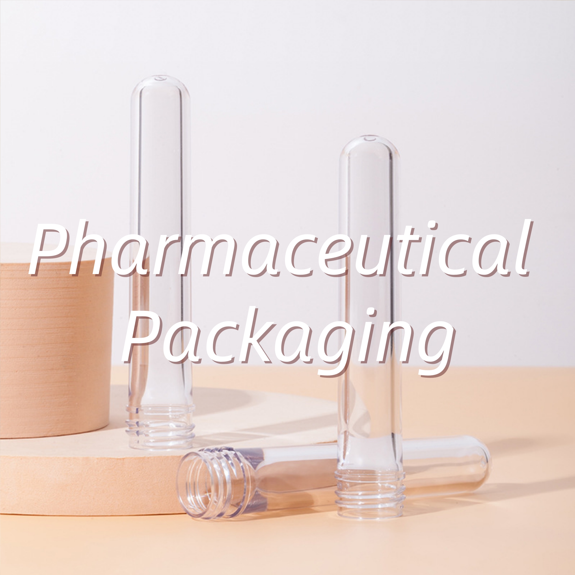 Transparent PET test tube pharmaceutical sample packaging bottles